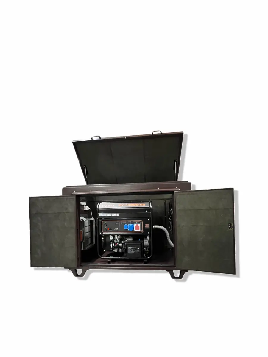 Бензиновый генератор Mitsui Power ECO ZM 14000 E-3 — 13.0 кВт, 380В в шумозащитном, всепогодном кожухе с щитом автозапуска