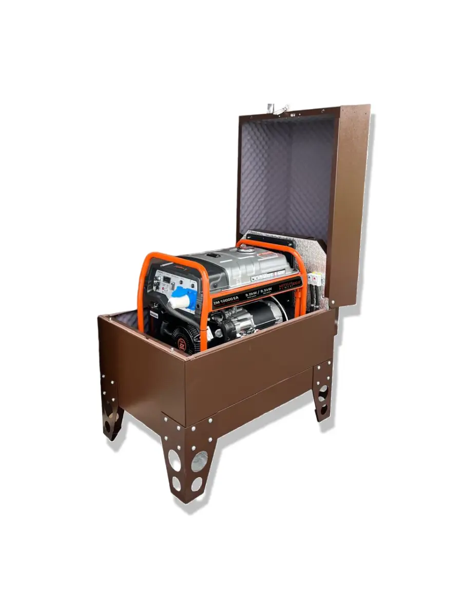Бензиновый генератор Mitsui Power ECO ZM 10000 EA — 9.5 кВт, 230В в шумозащитном, всепогодном кожухе с щитом автозапуска